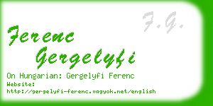 ferenc gergelyfi business card